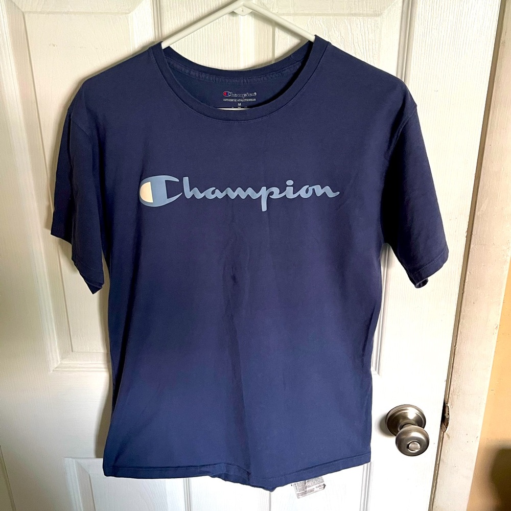 men’s blue champion shirt